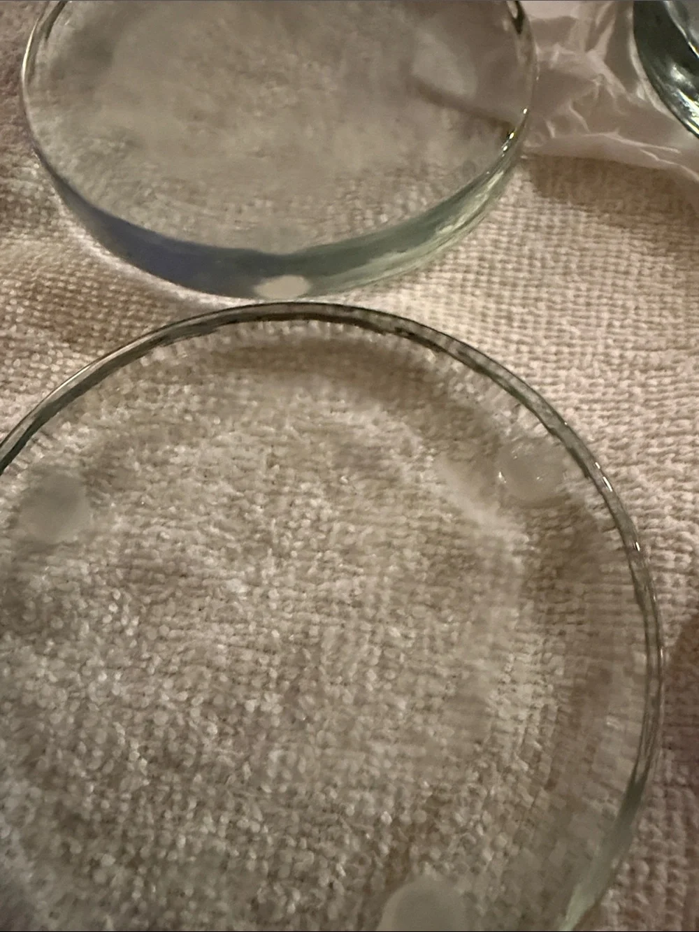 Set of 4 Clear Dimpled Glass Coasters